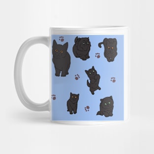 Blue Black Kittens Mug